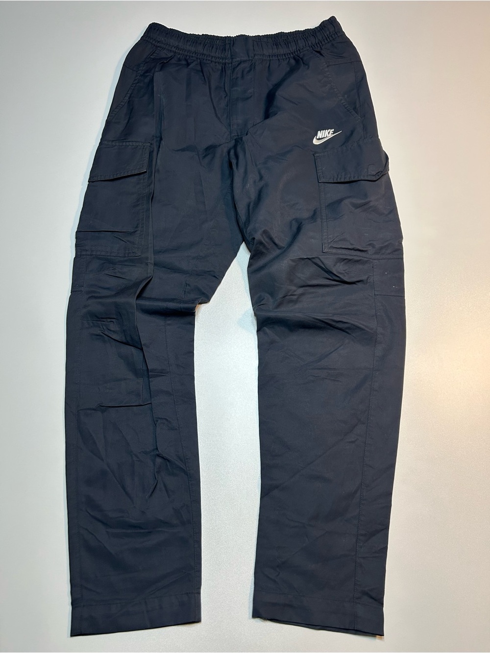 Nike Club Woven Cargo Pants Black Tapered Straight Leg Utility Streetwear